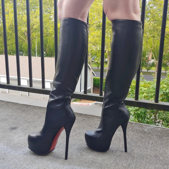 vegan leather knee high boots